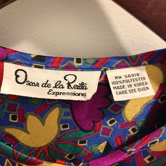 Vintage Oscar De La Renta Button Down Top - Picture 3 of 10